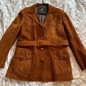 Brown Suede Belted Jacket
